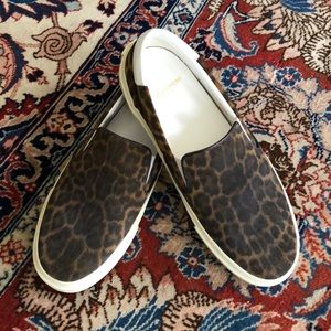 Saint Laurent Leopard Slip On Sneakers
